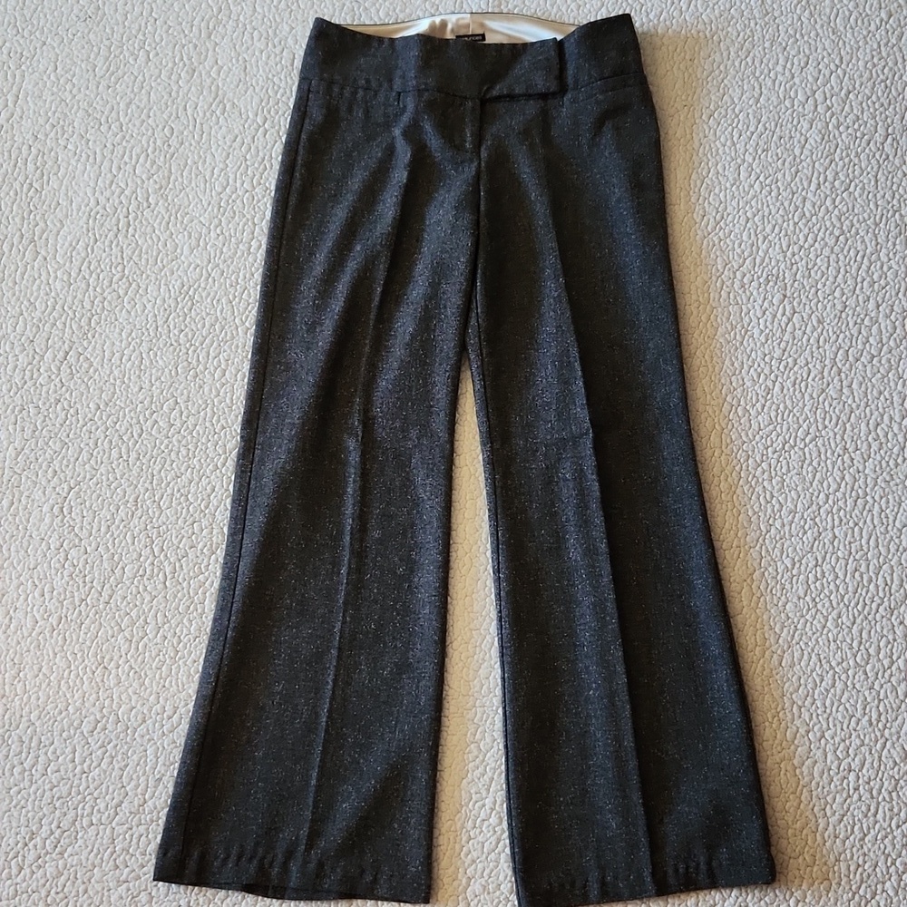 Maurices Faux Tweed Wide Flare Leg Mid-rise Slacks Preppy Minimalist Office